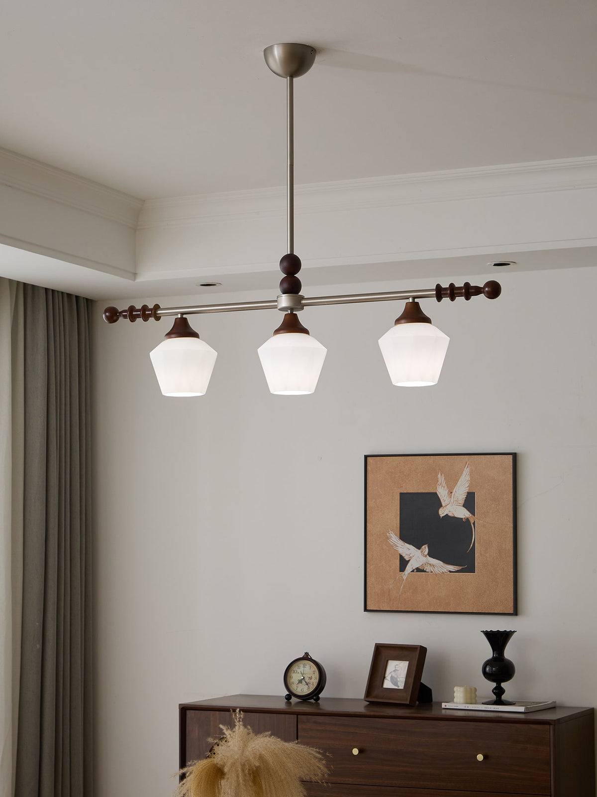 Vosole traditionel elegant vintagekrystallsekrone i træ