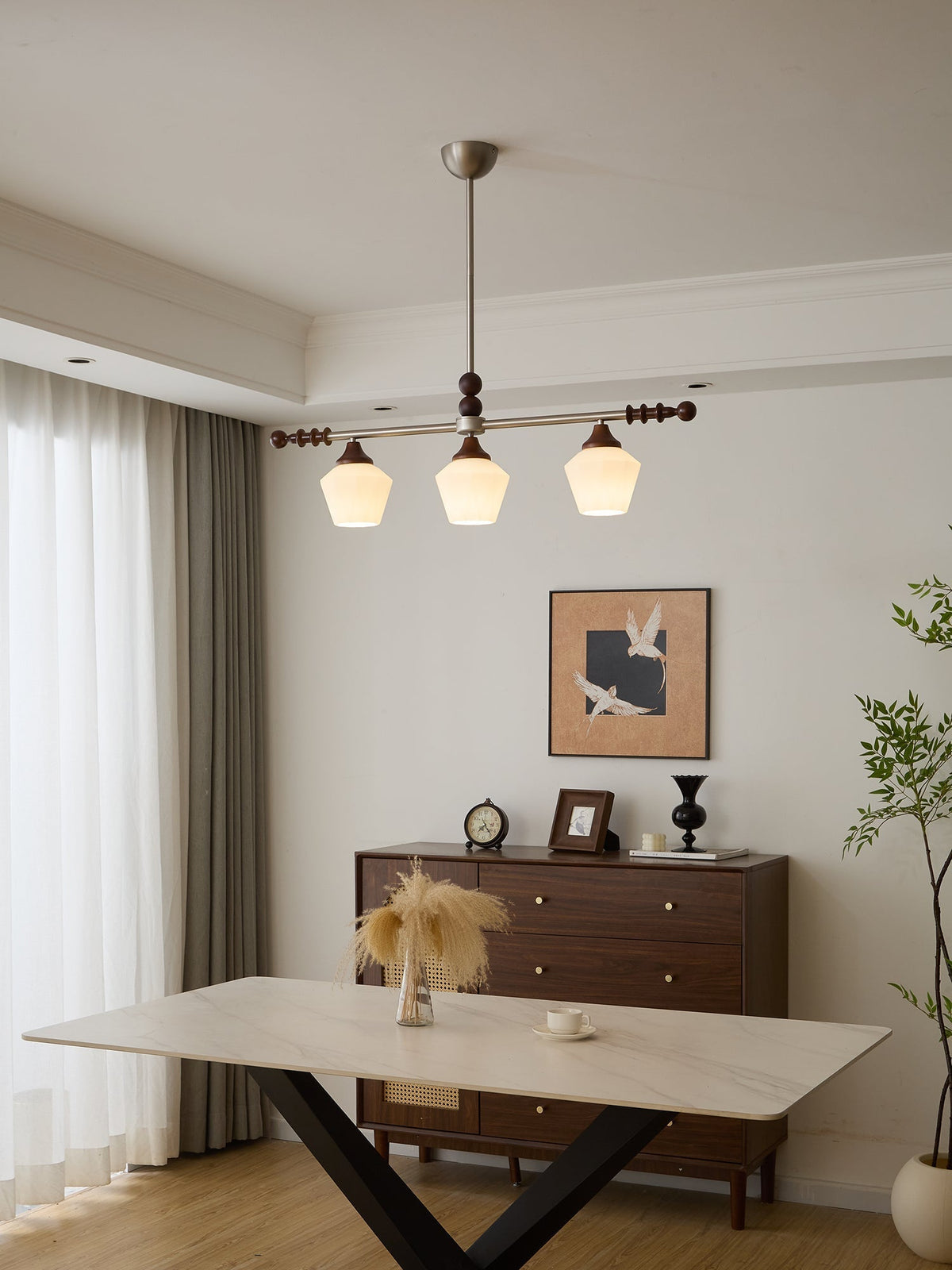 Vosole traditionel elegant vintagekrystallsekrone i træ