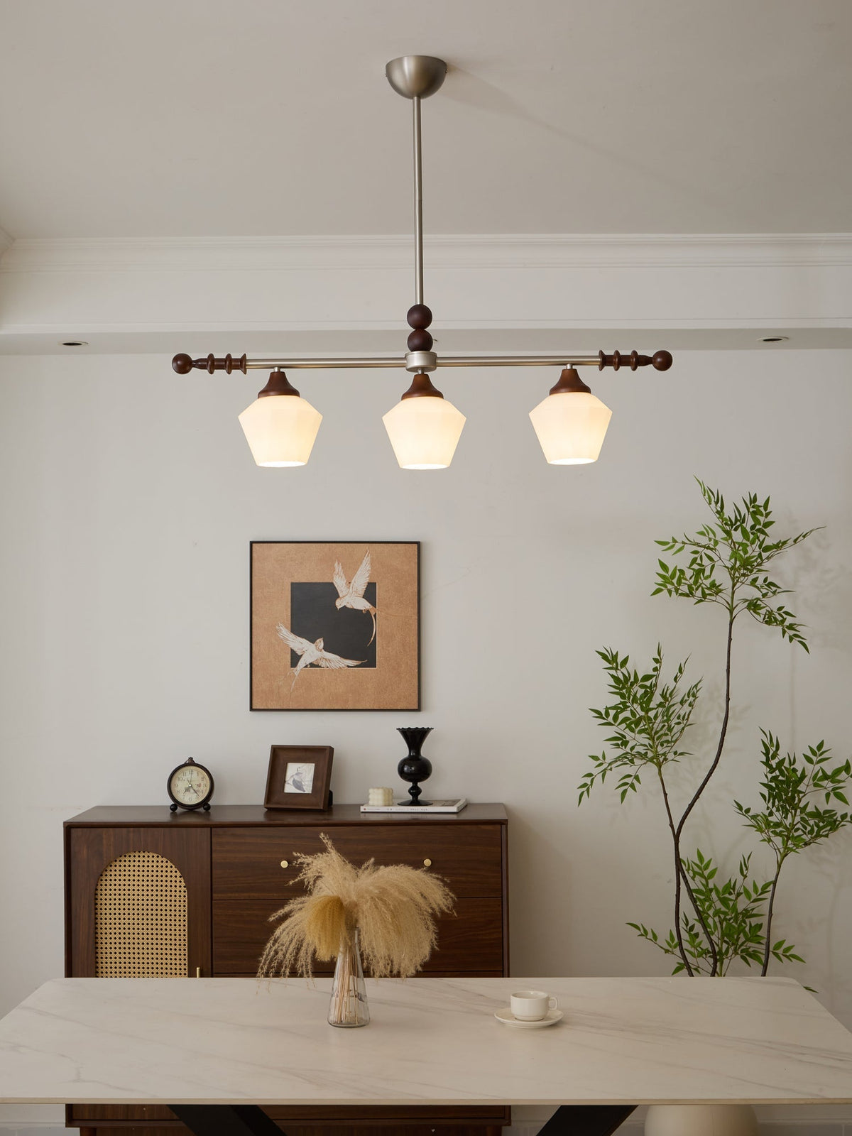 Vosole traditionel elegant vintagekrystallsekrone i træ