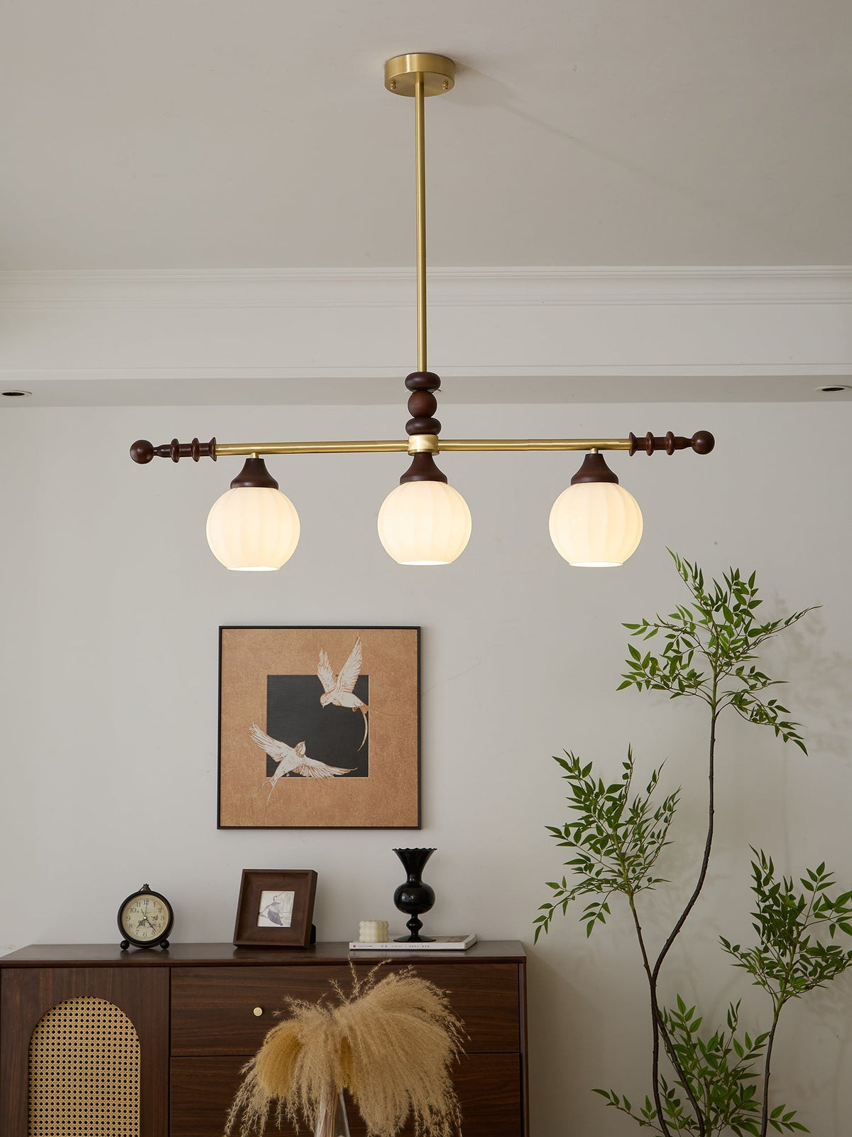 Vosole traditionel elegant vintagekrystallsekrone i træ