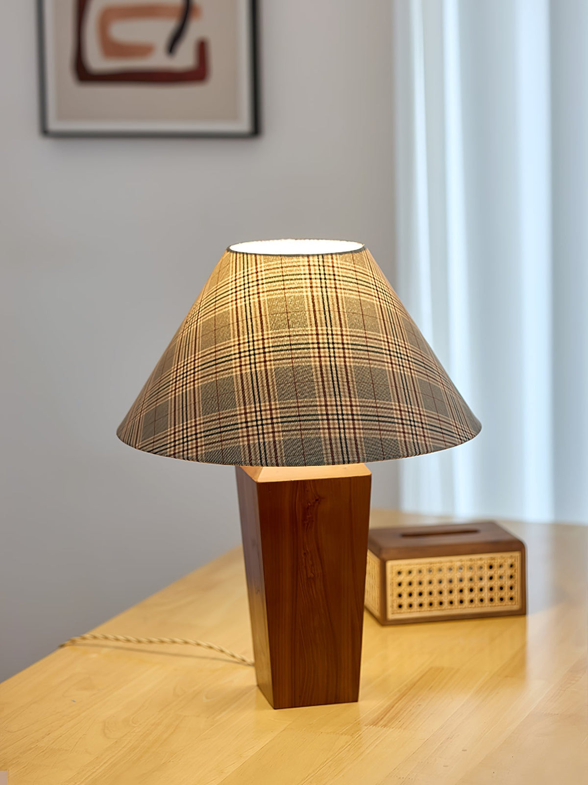 Wokel minimalistisk bordslampa i trä