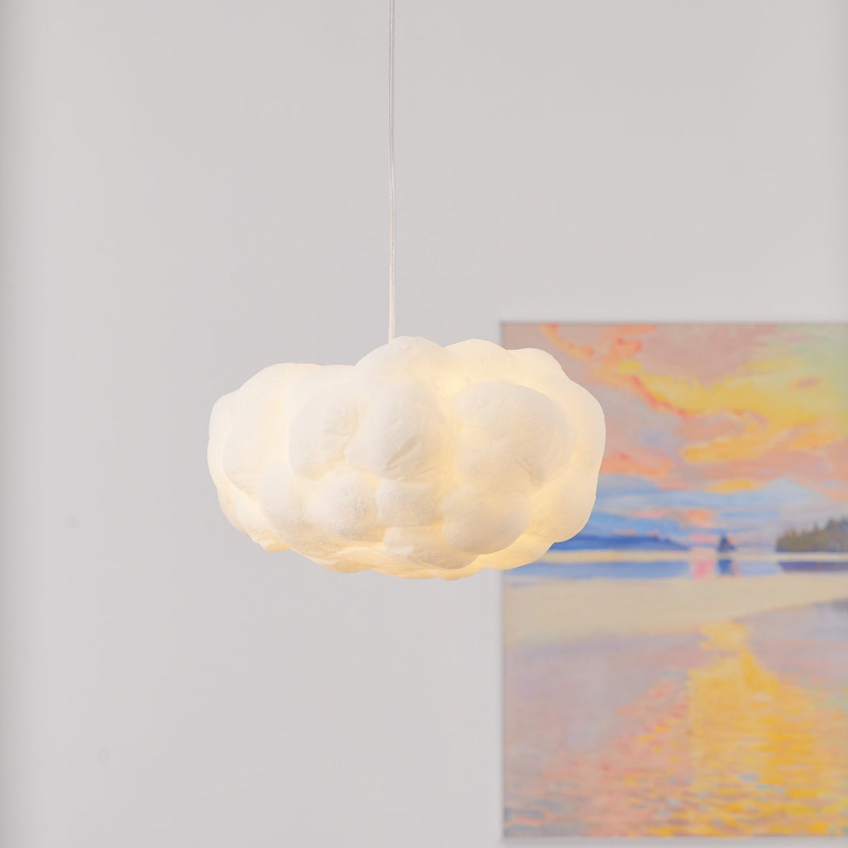 Nively pendellampa i fibersilke