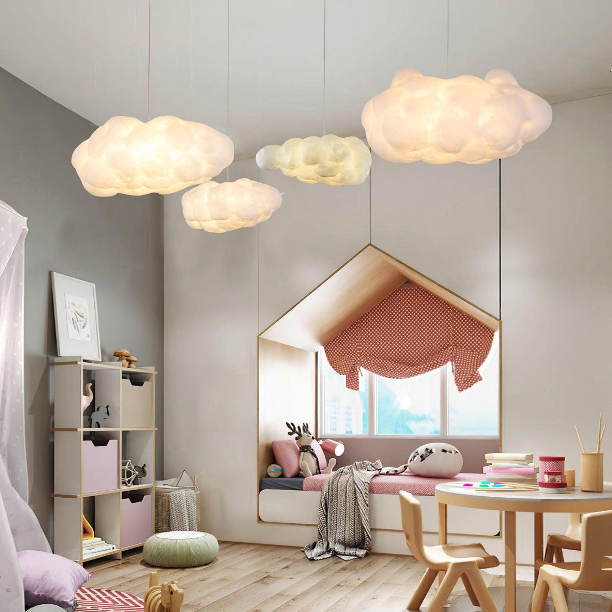 Nively pendellampa i fibersilke