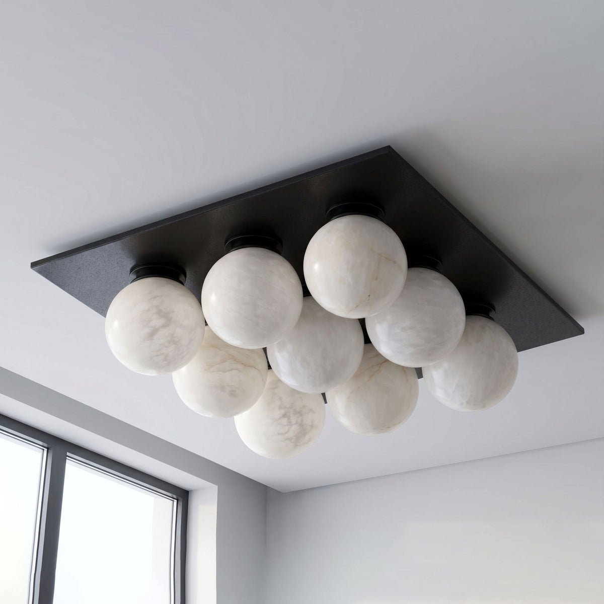 Trenwick-alabastlampe til loftsmontering