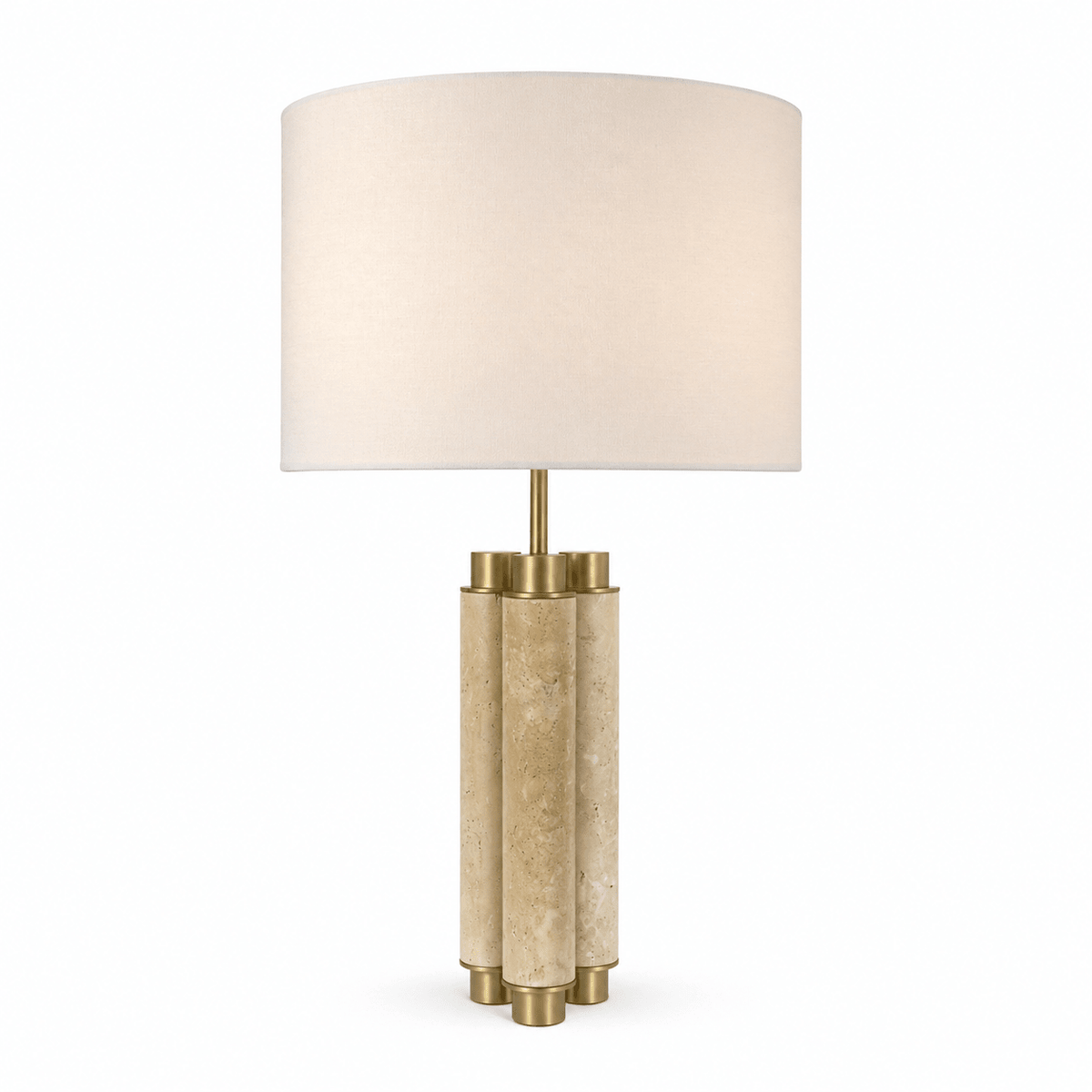 Claudelle-bordlampe i travertin