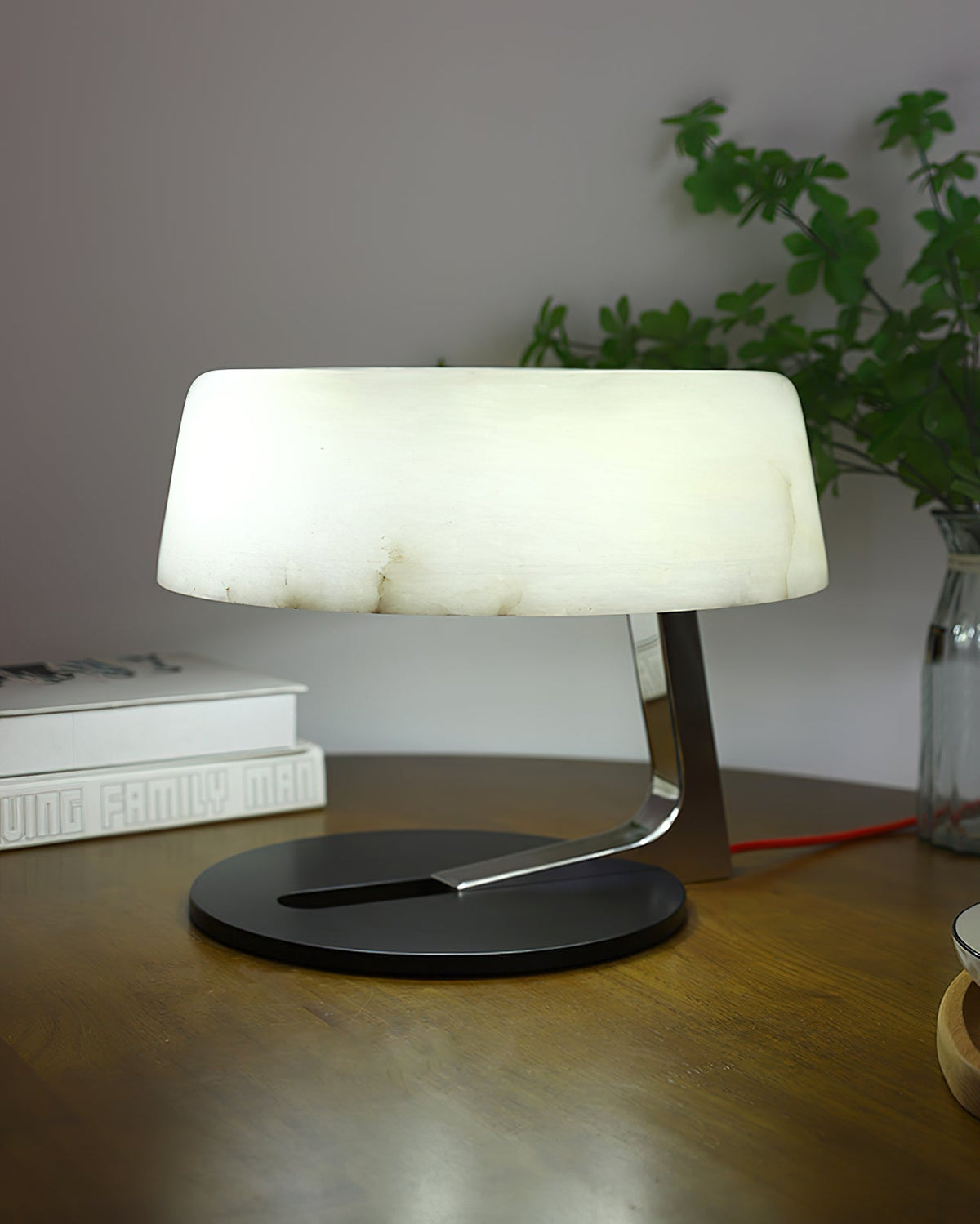 Candeeiro de mesa Nysolora Dome em alabastro