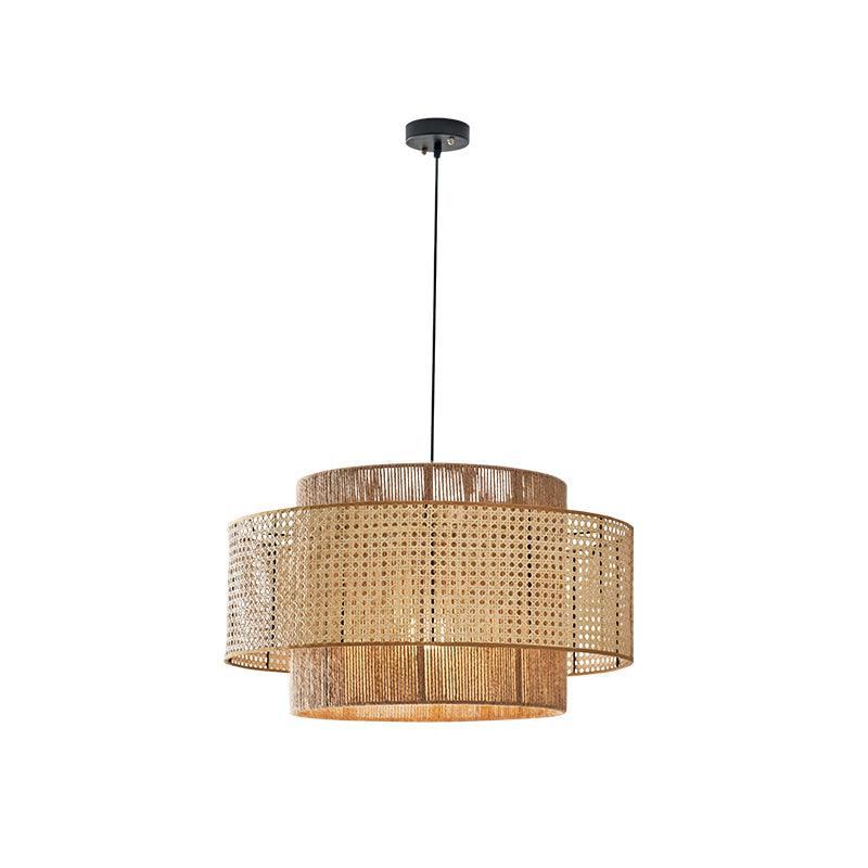 Candeeiro suspenso de rattan concêntrico Crigen