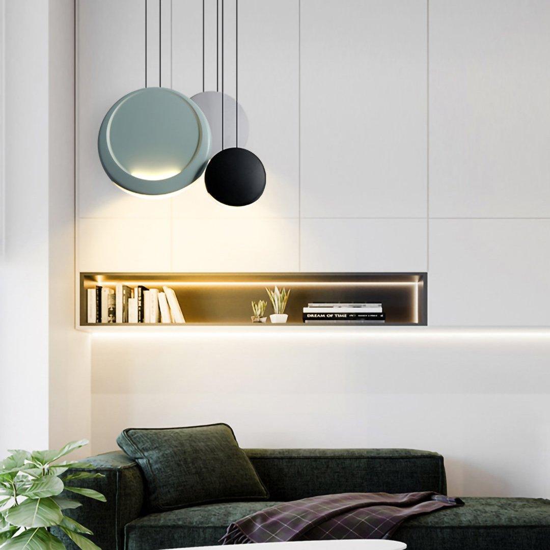 Arisha Modern Pendant Light, Metal, Black/White/Green/Gray