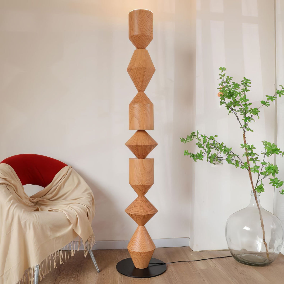 Drisen minimalistisk gulvlampe i træ