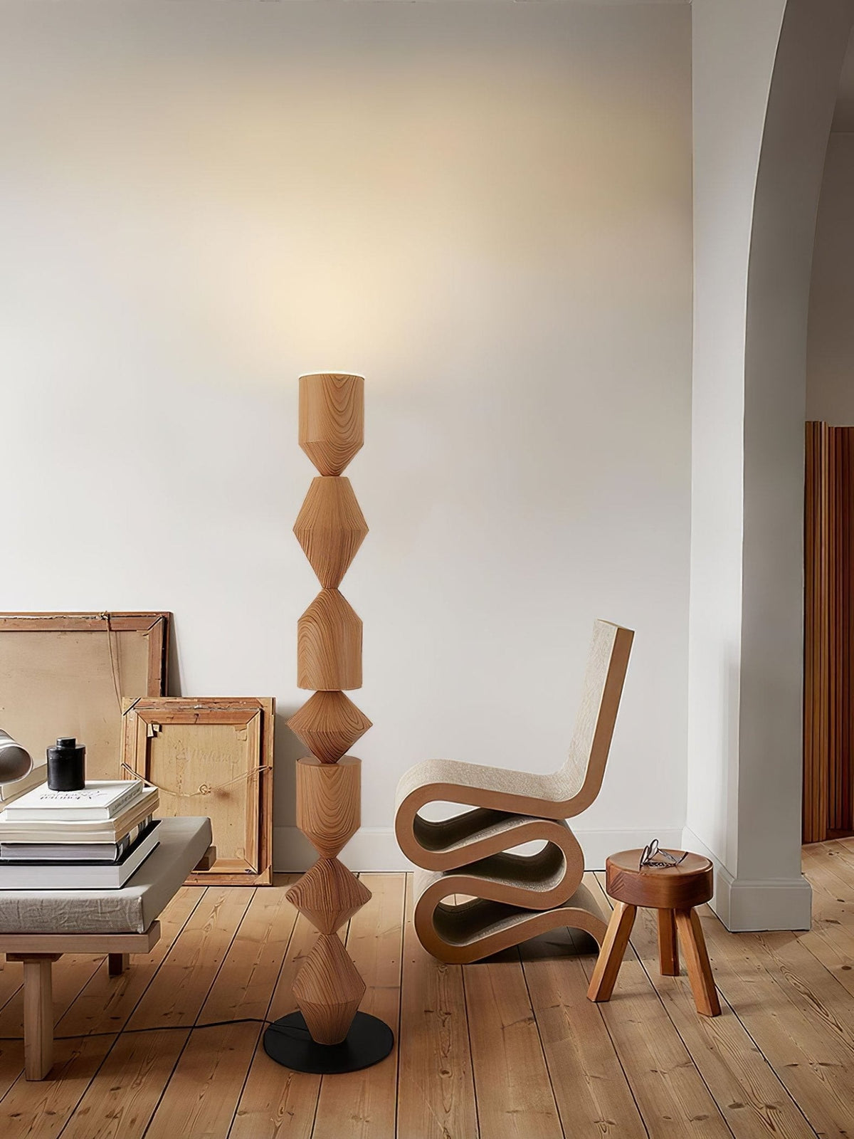 Drisen minimalistisk gulvlampe i træ