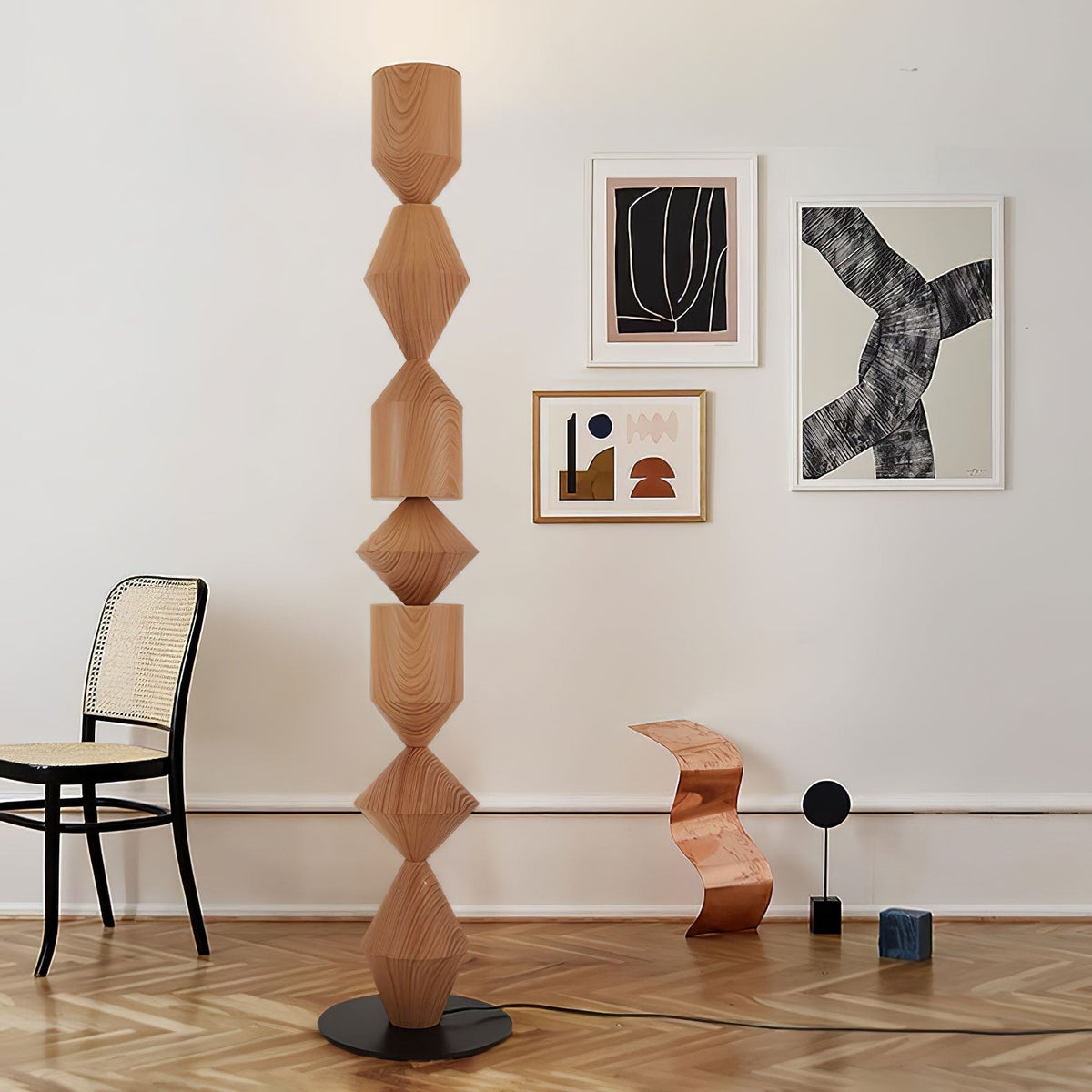 Drisen minimalistisk gulvlampe i træ