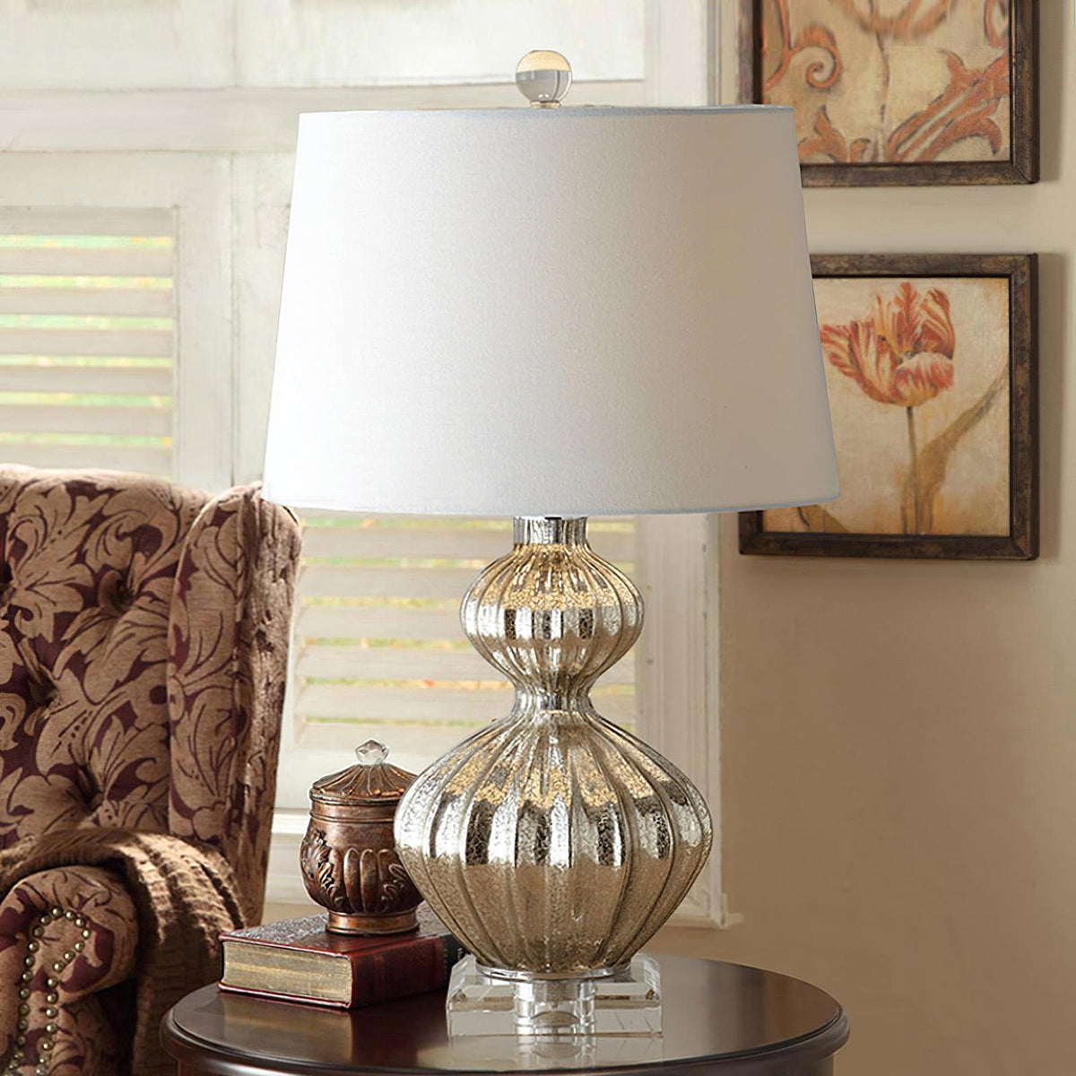 Gloria elegant bordlampe i glas