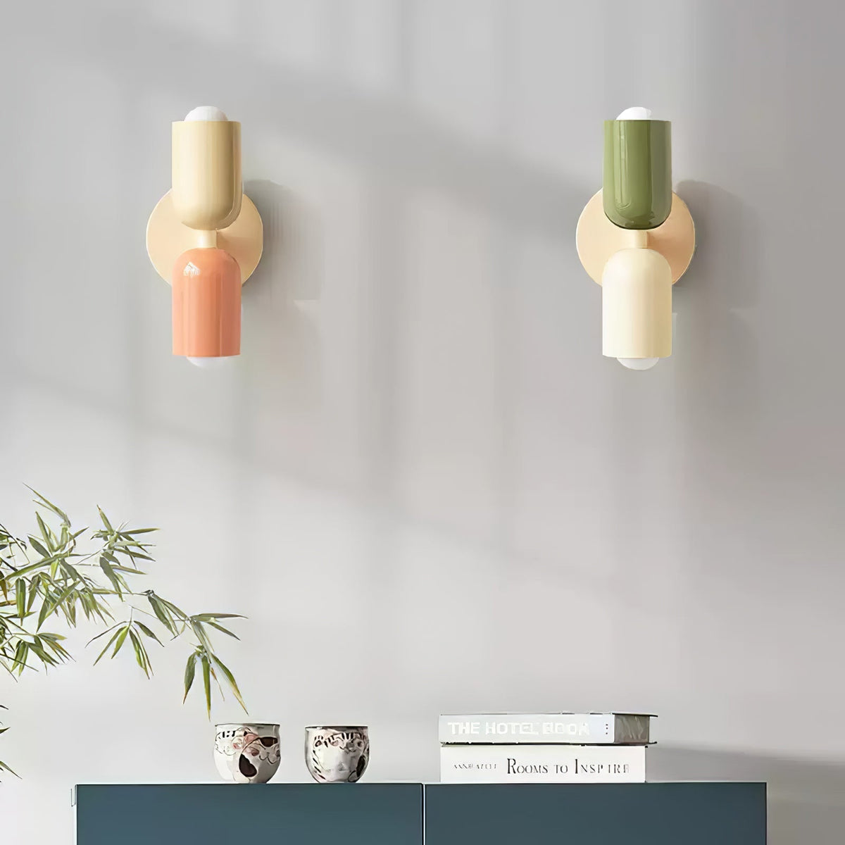 Teriielle-seinävalaisin vihreä musta minimalistinen pistokeliitäntä
