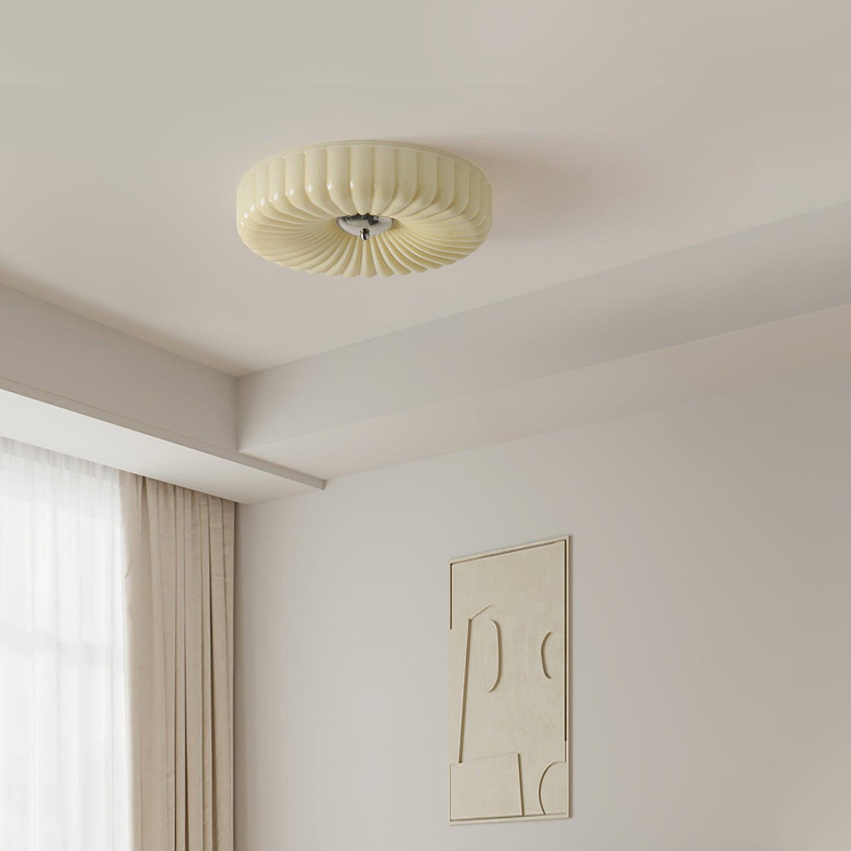 Mivone infälld taklampa i krämfärgat glas