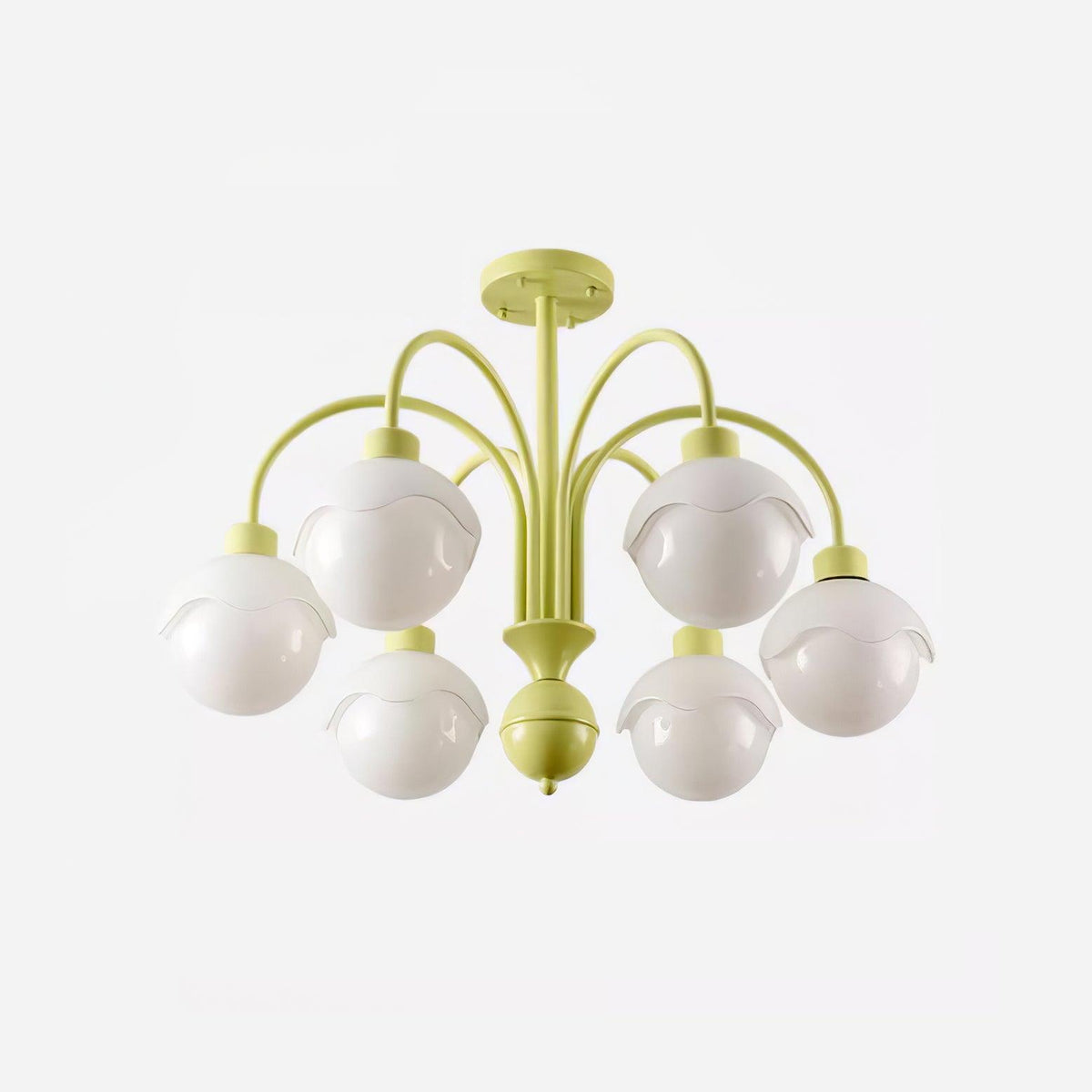 Candeeiro de teto Sorivora com braço verde matcha de lichia cremosa
