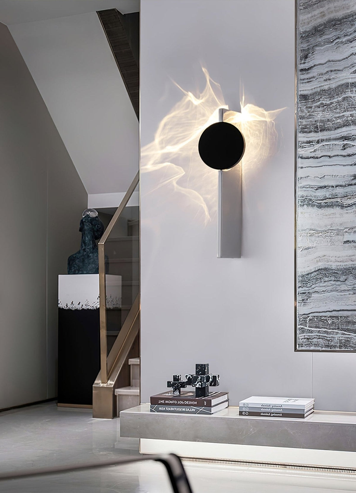 Pethr minimalistisk bølgevæglampe i stål