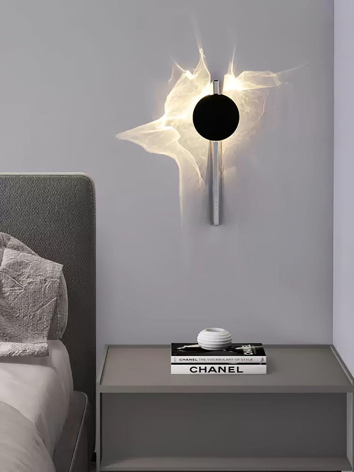 Pethr minimalistisk bølgevæglampe i stål