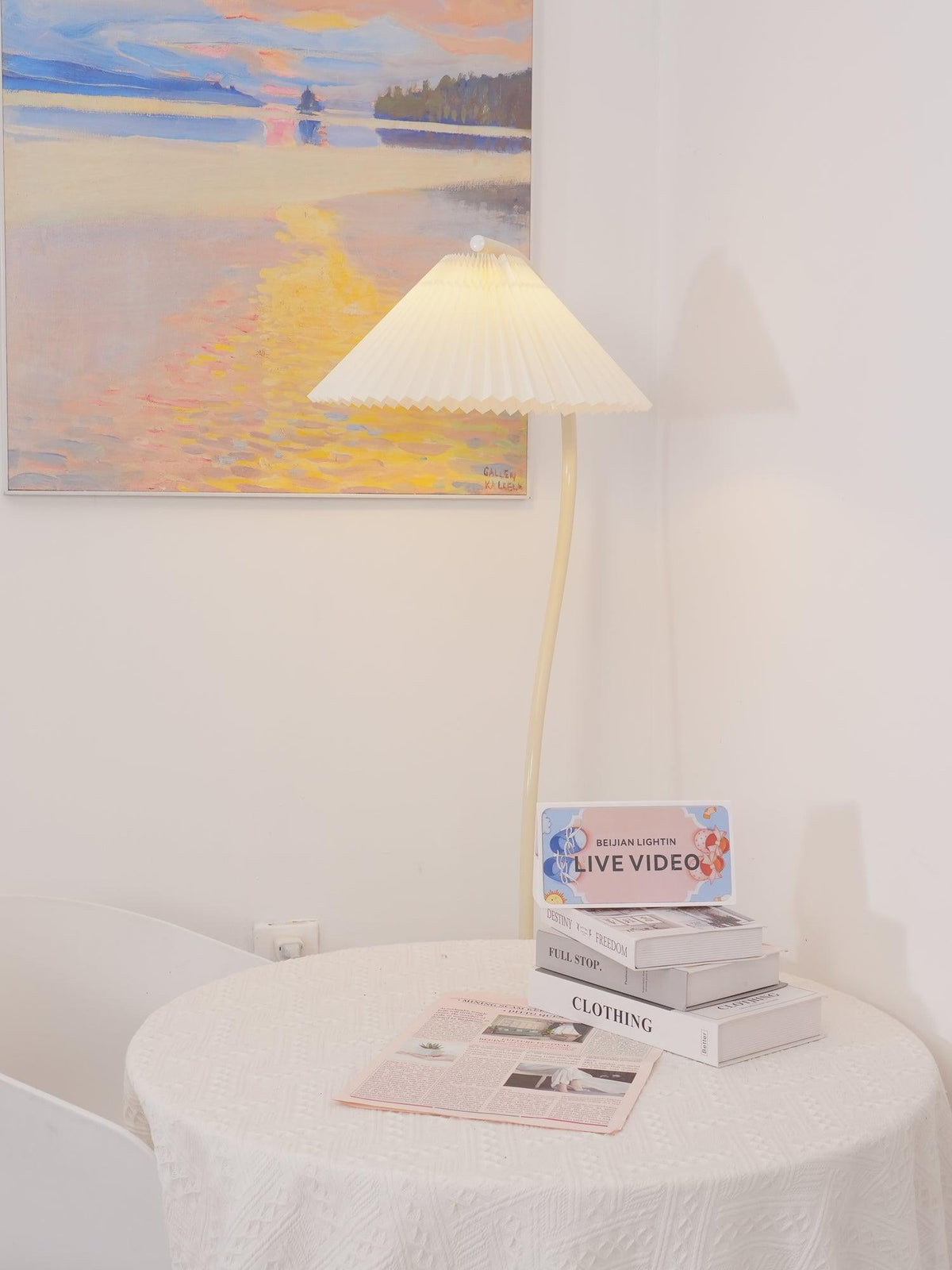 Fyrel minimalistisk gulvlampe i stof