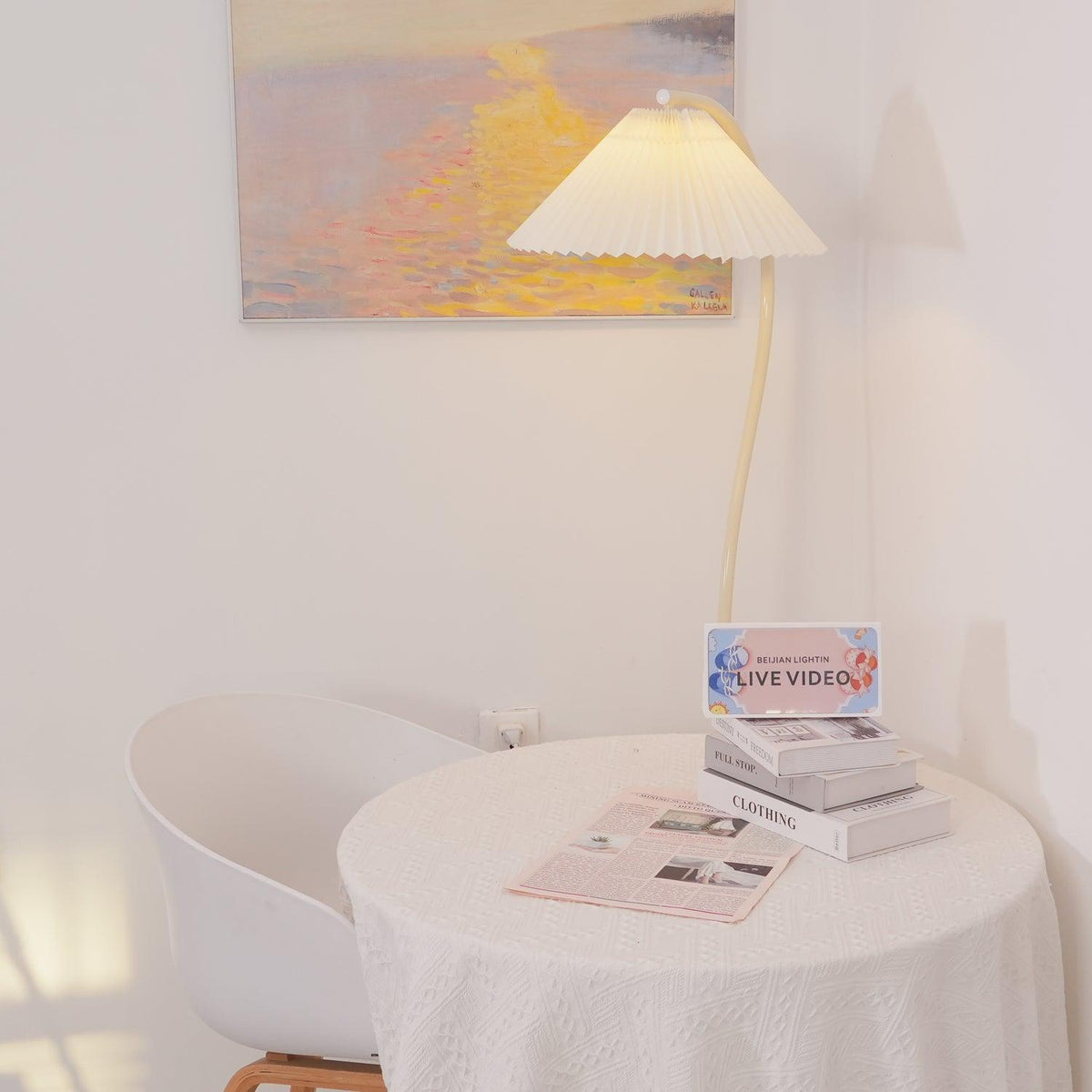 Fyrel minimalistisk gulvlampe i stof