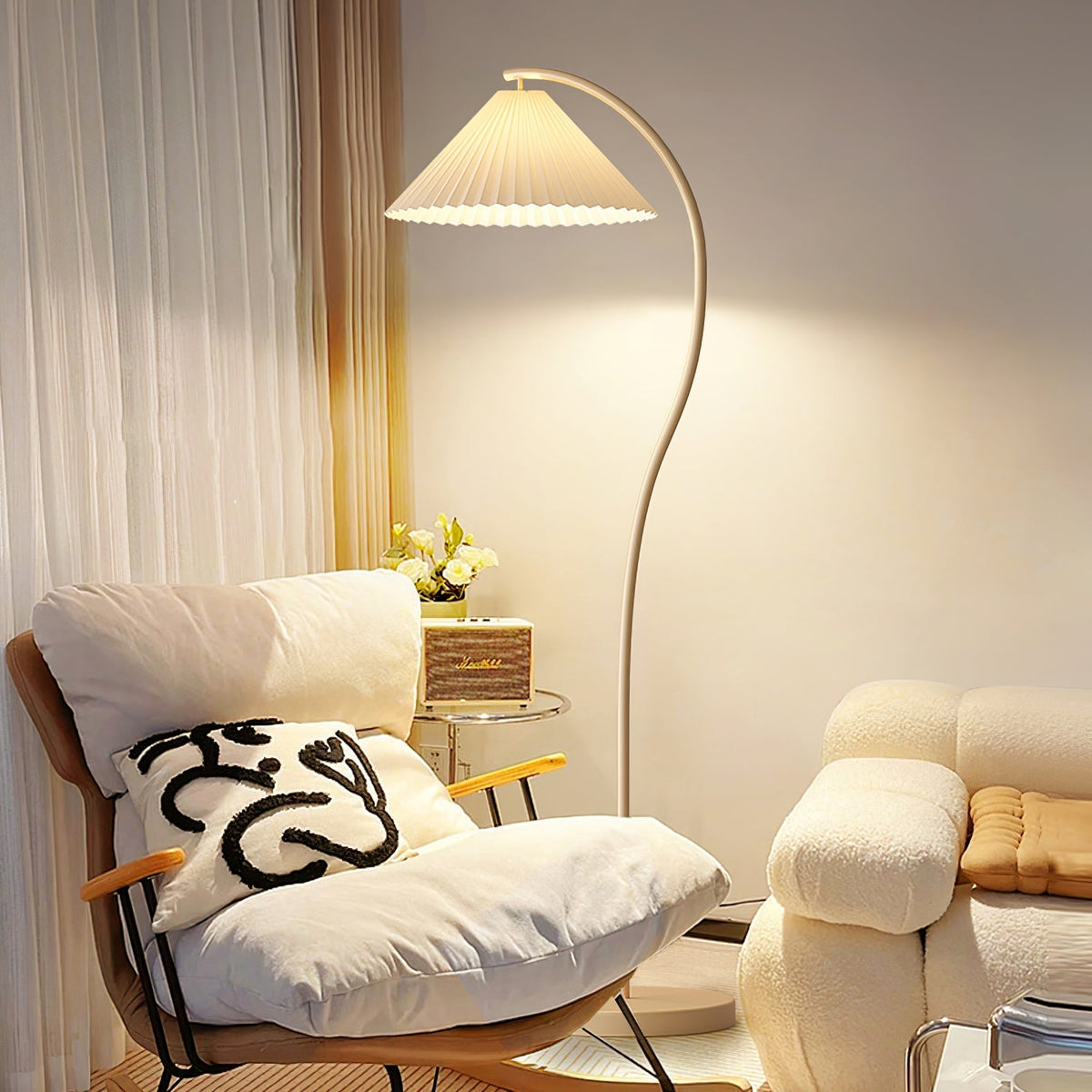 Fyrel minimalistisk gulvlampe i stof