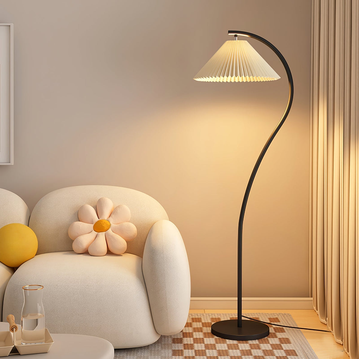 Fyrel minimalistisk gulvlampe i stof