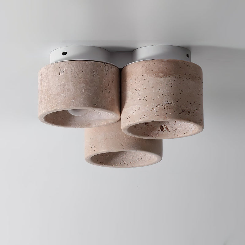 Valeneon-loftslampe 3 hoveder Travertin