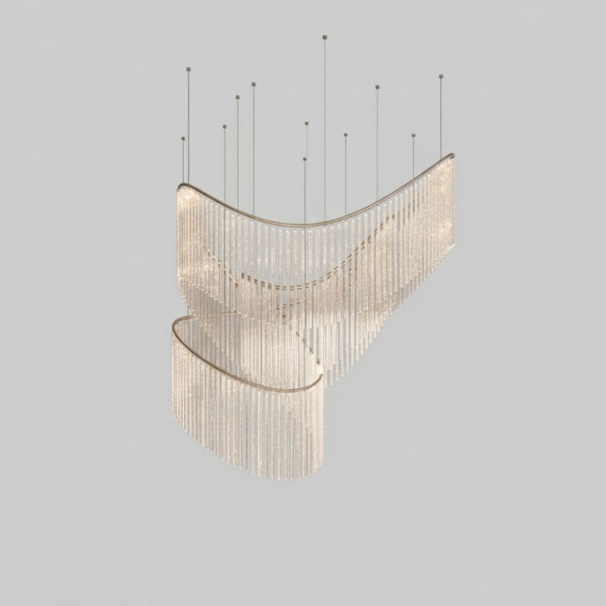 Rivella Shimmering Cascade-lysekrone i krystalglas