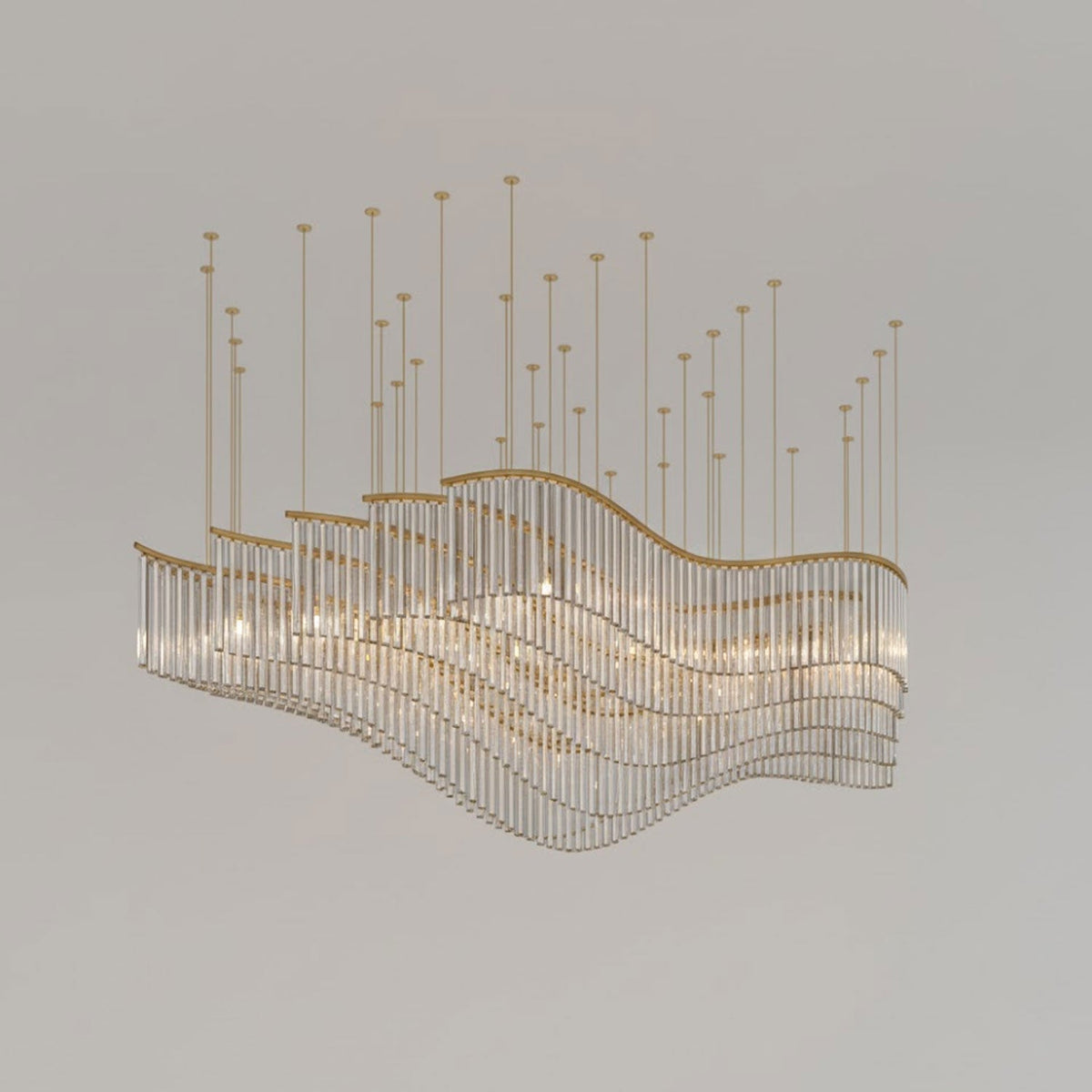 Rivella Shimmering Cascade-lysekrone i krystalglas