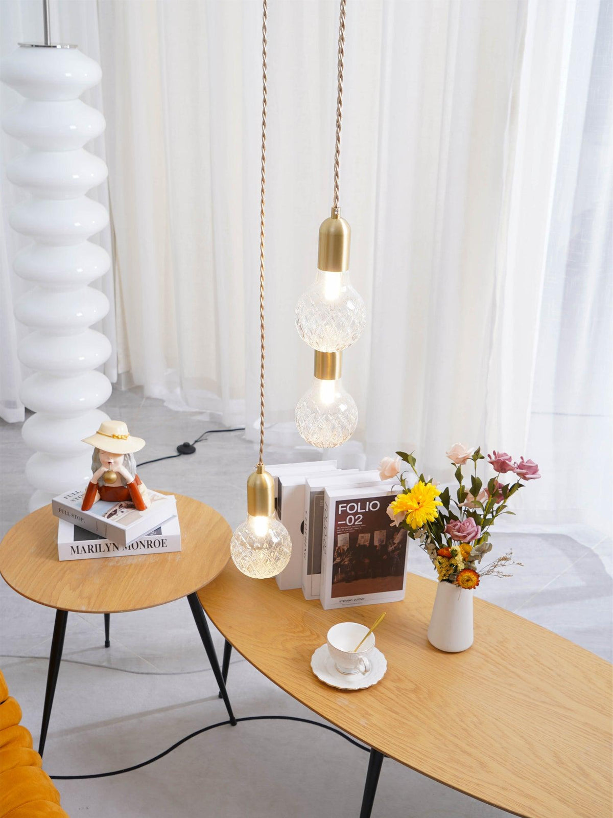 Selanielle pendellampa med kristallglödlampa