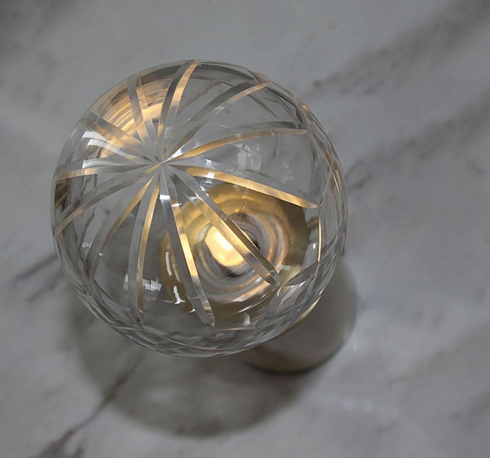 Lyrician industriel bordlampe i messing og glas