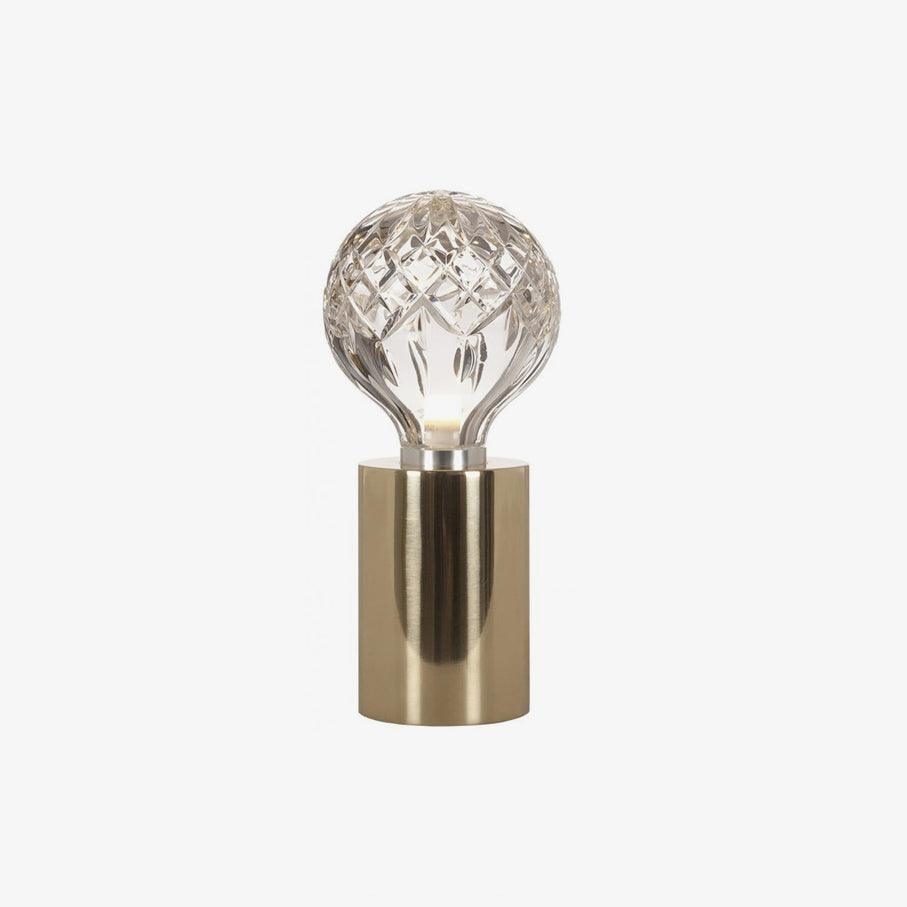 Lyrician industriel bordlampe i messing og glas