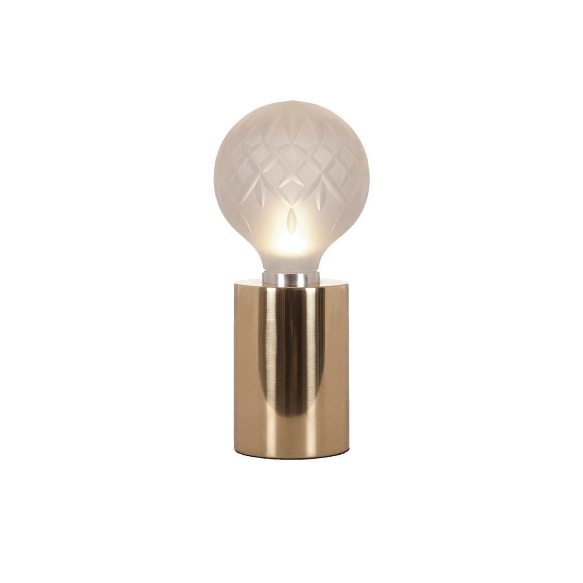 Lyrician industriel bordlampe i messing og glas