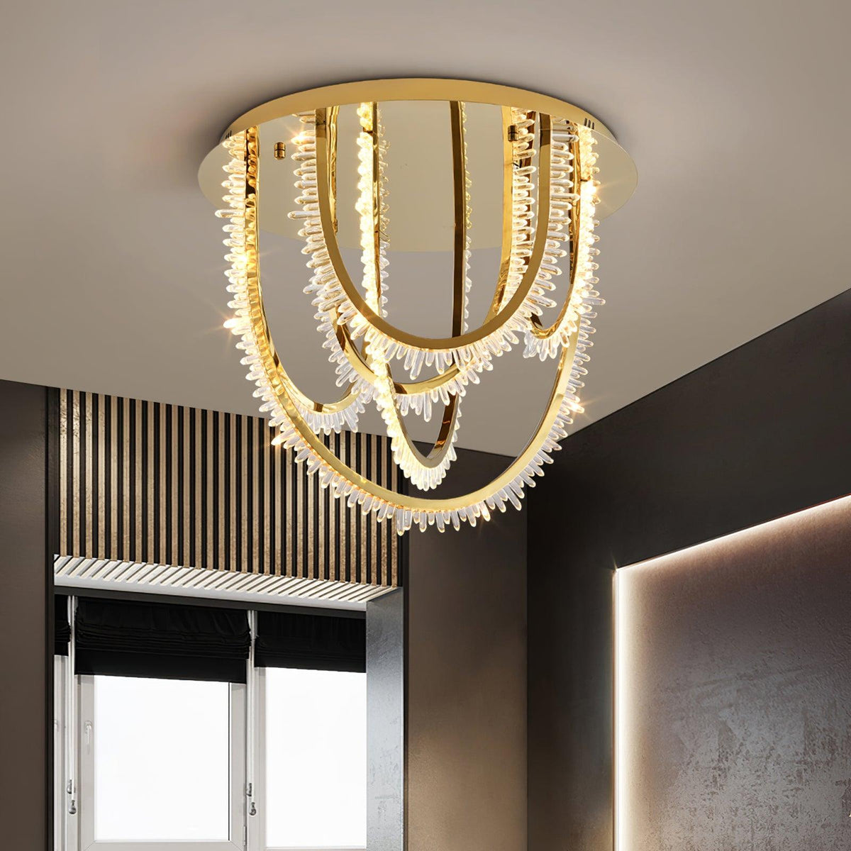 Crystal Individual Creativity Corde Crystal Ceiling Light