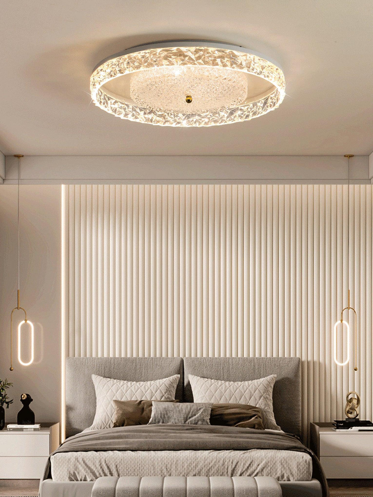 Bia postmoderne luksusloftslampe med indbyggede krystaller
