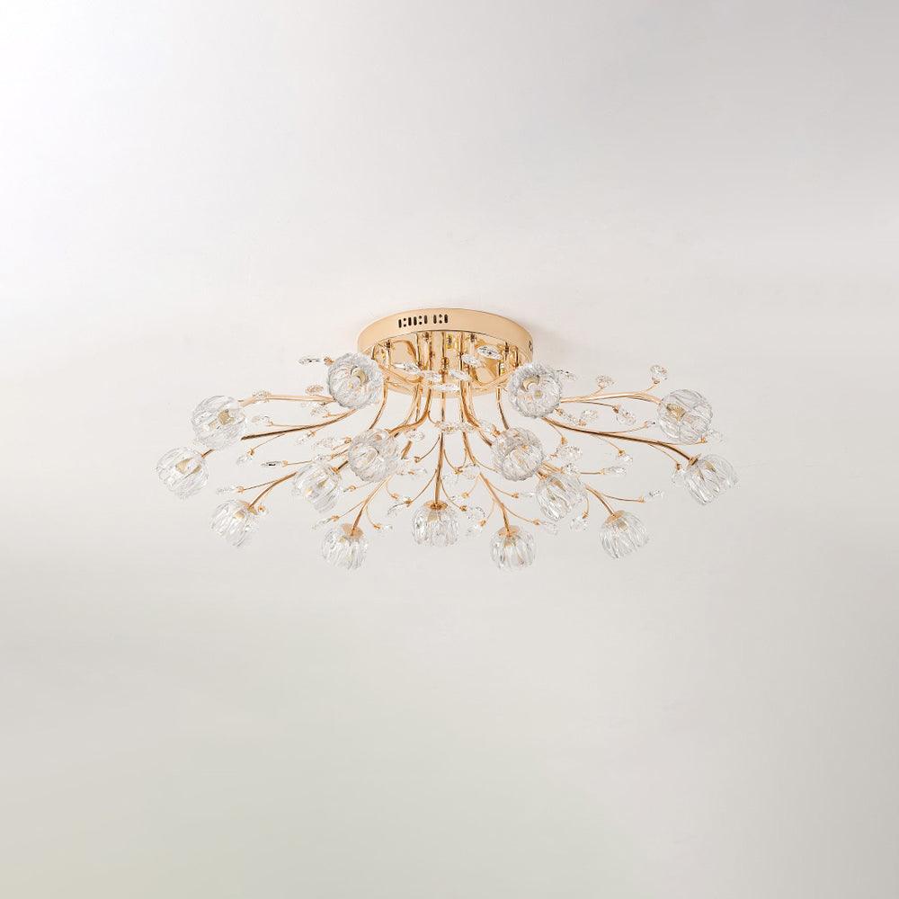 Elyinira postmoderne luksusloftlampe med blomsterform og krystaller