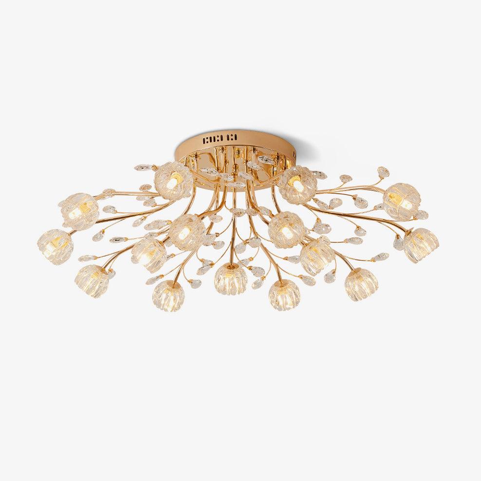 Elyinira postmoderne luksusloftlampe med blomsterform og krystaller