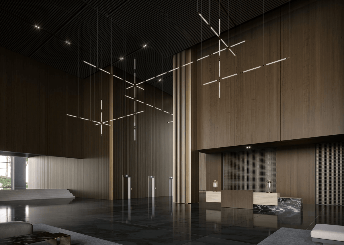 CrystalGrid arkitektonisk matrix, specialtilpasset lysekrone