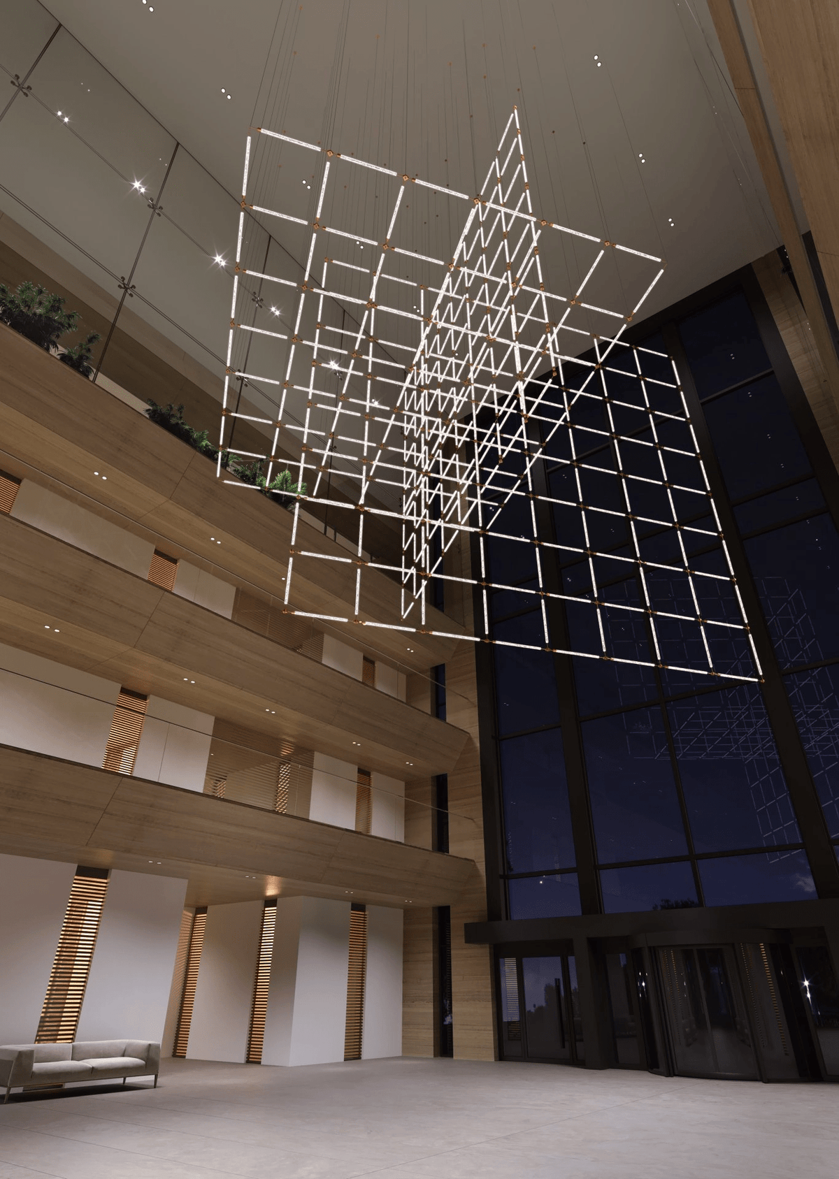 CrystalGrid arkitektonisk matrix, specialtilpasset lysekrone