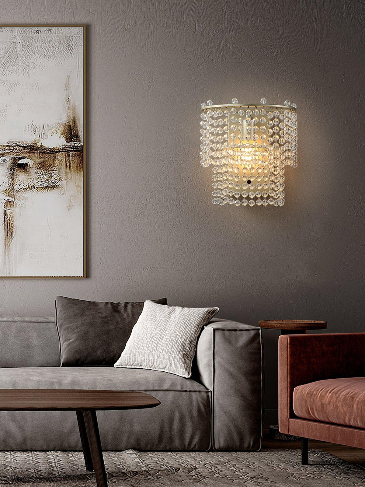 Cyranise vägglampa med kristallvattenfall
