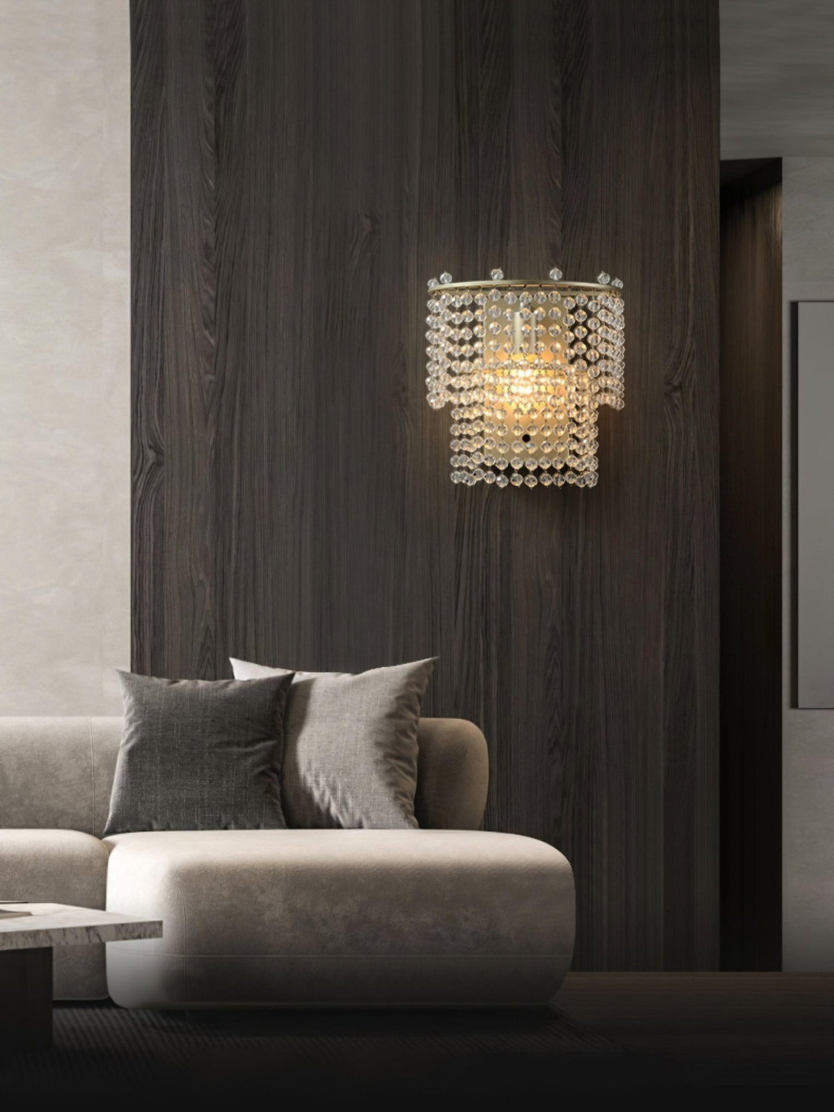 Cyranise vägglampa med kristallvattenfall