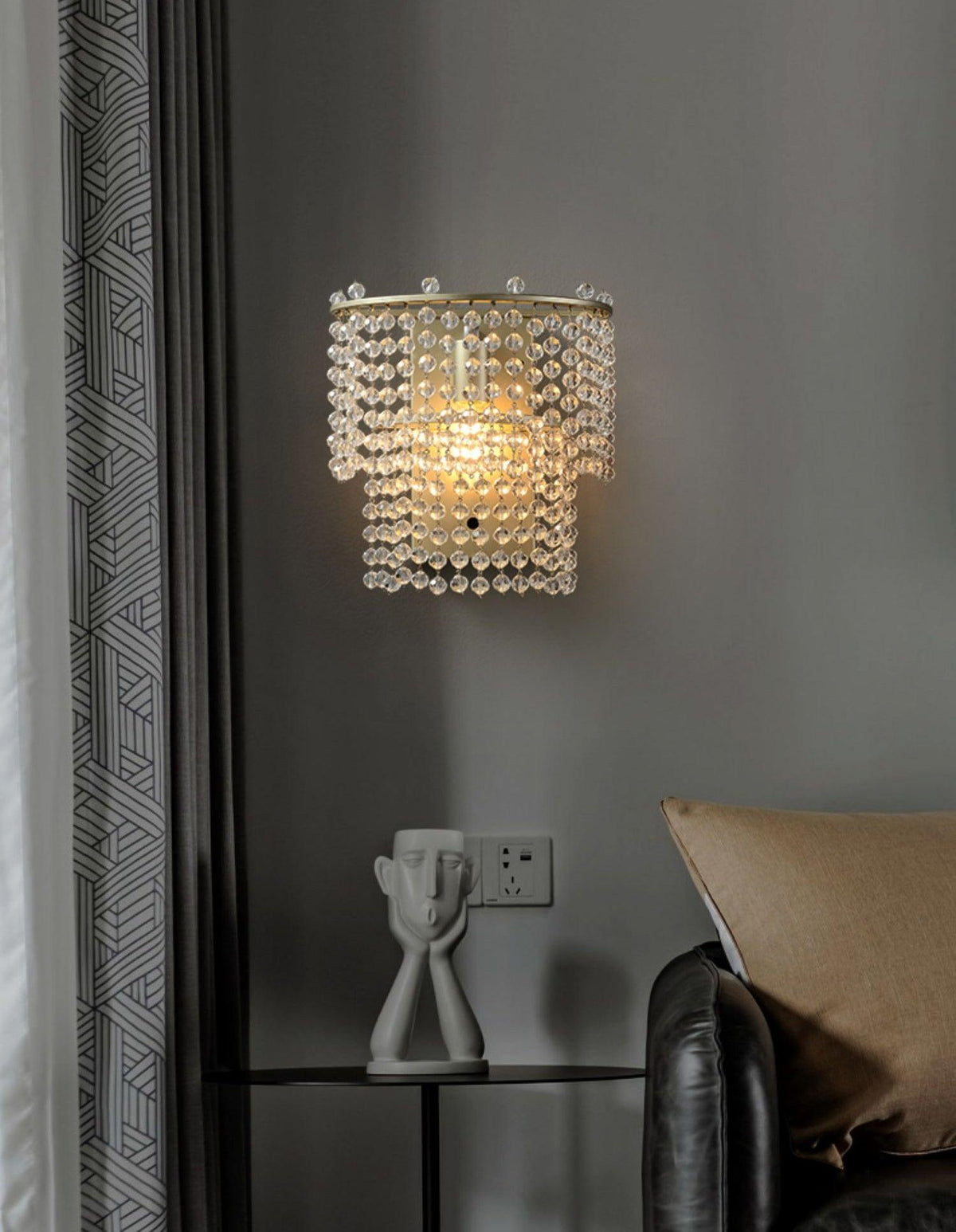 Cyranise vägglampa med kristallvattenfall