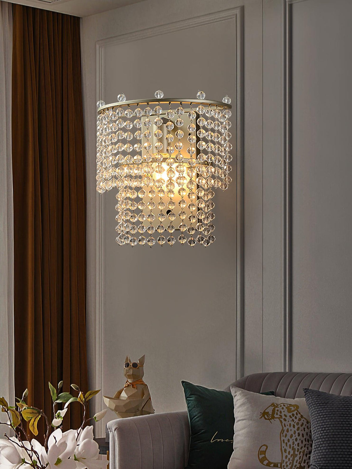 Cyranise vägglampa med kristallvattenfall