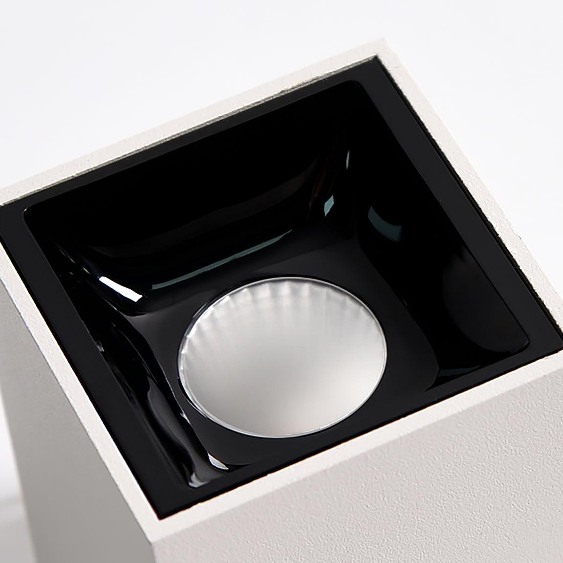 Candeeiro de teto Orelaniella, cubo quadrado preto, projetor