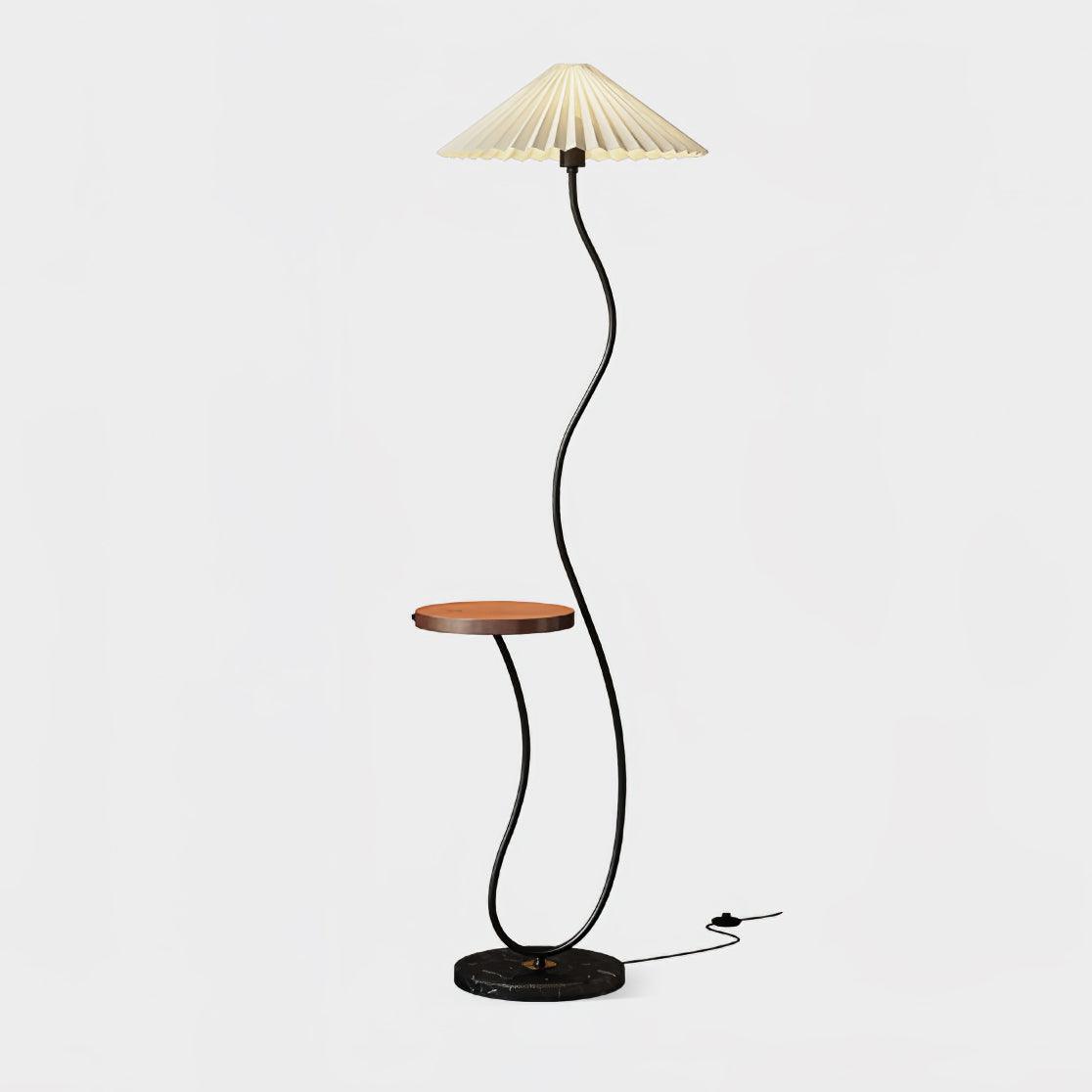 Ghel minimalistisk gulvlampe i træ