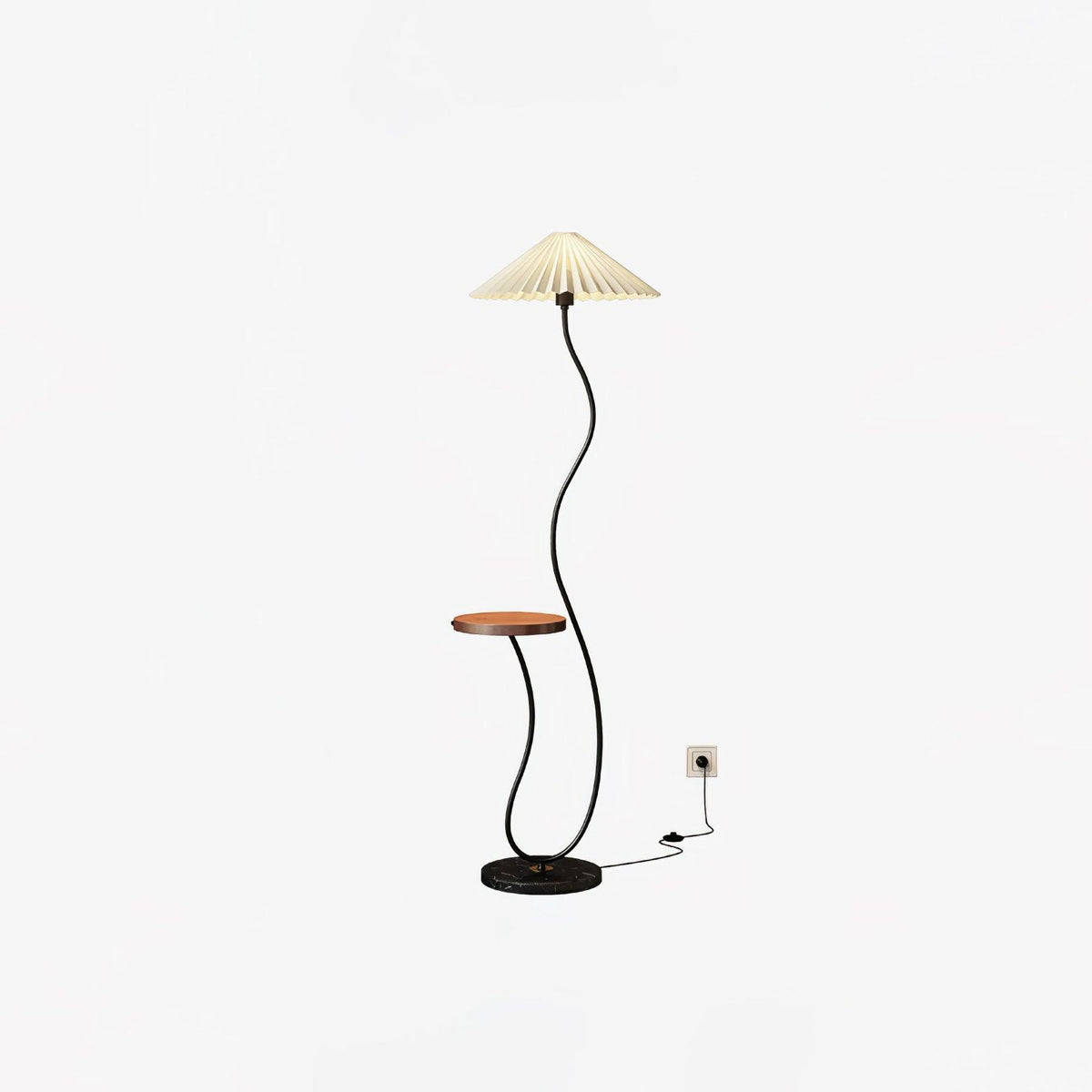 Ghel minimalistisk gulvlampe i træ
