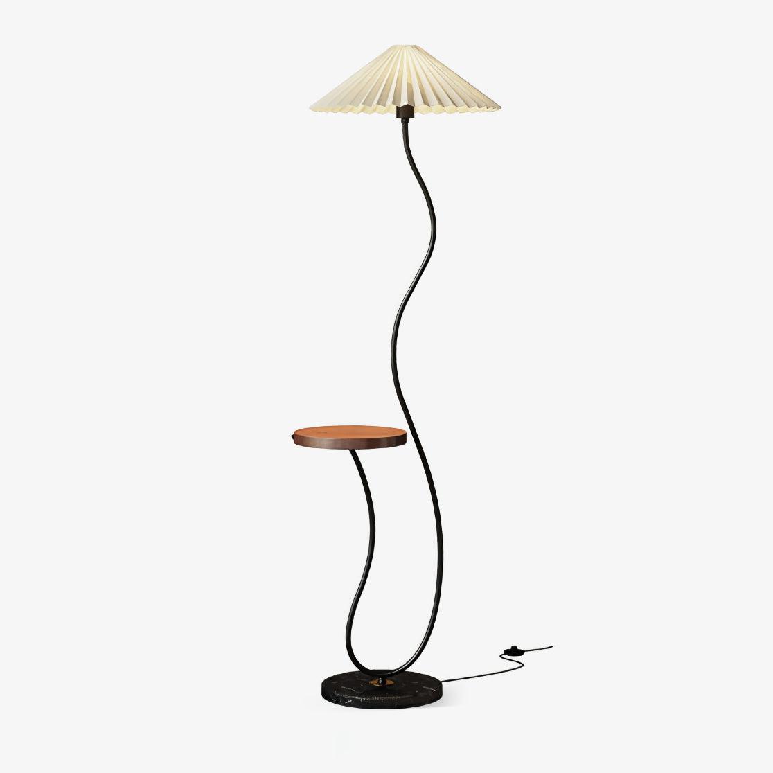 Ghel minimalistisk gulvlampe i træ