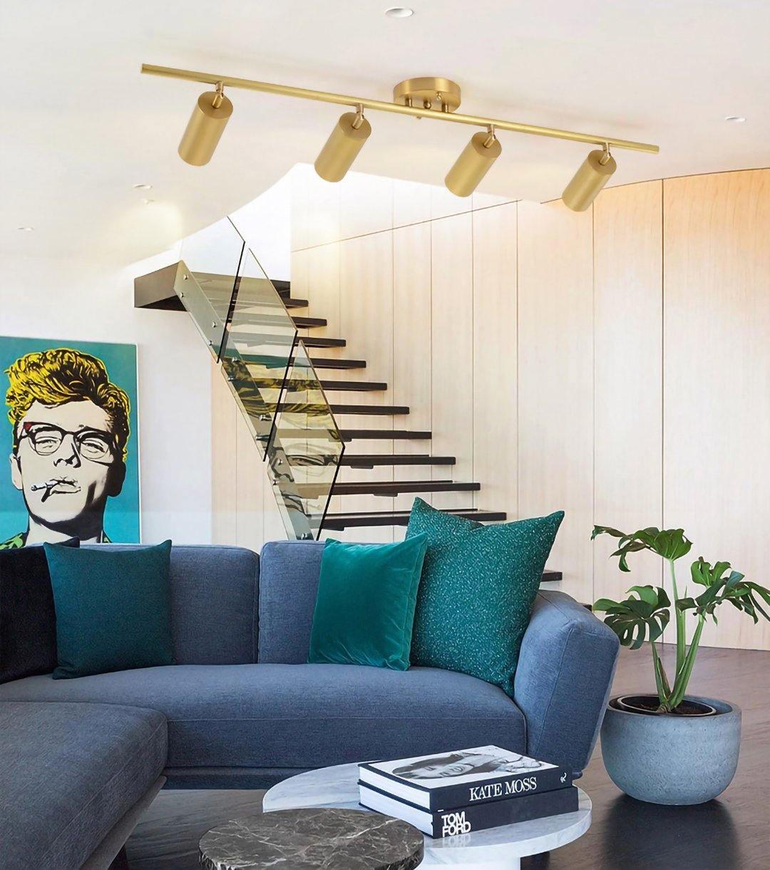 Candeeiro de teto moderno minimalista em latão Ezveno