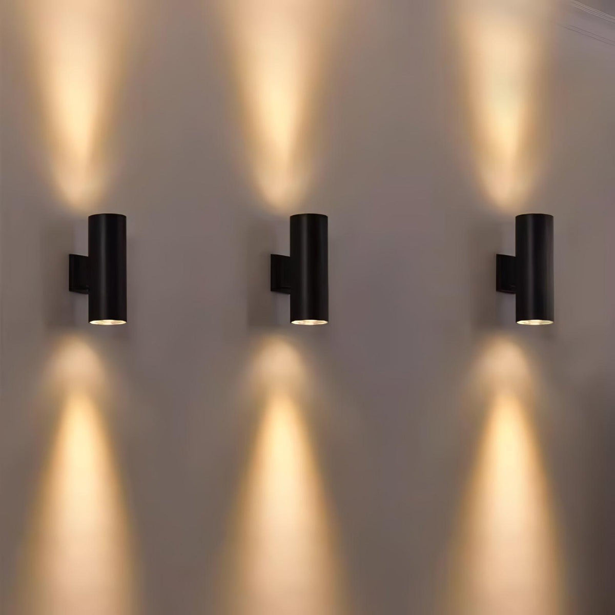 Candeeiro de parede exterior moderno, minimalista e cilíndrico Caliraine