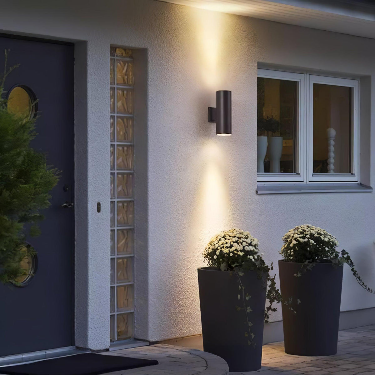 Candeeiro de parede exterior moderno, minimalista e cilíndrico Caliraine