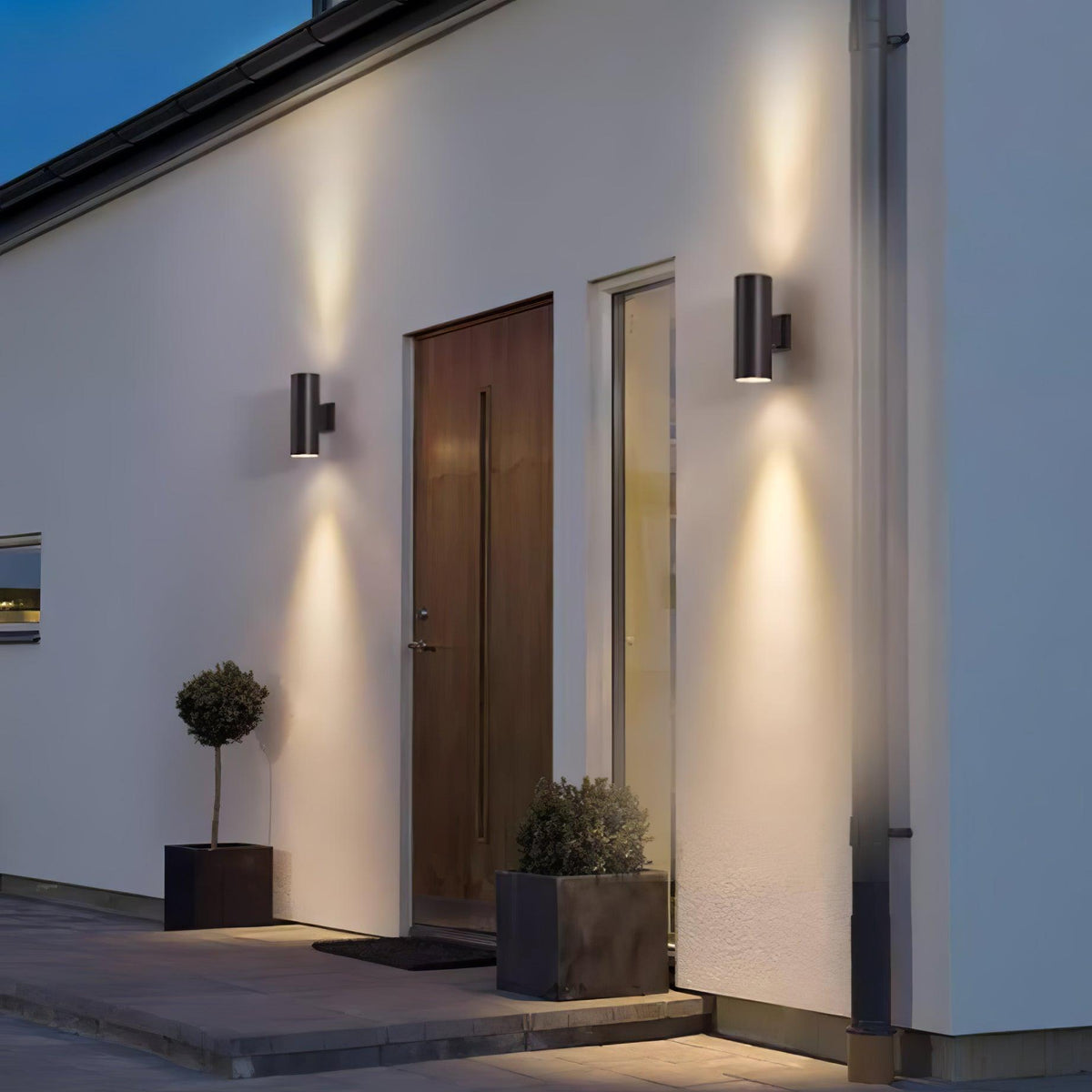 Candeeiro de parede exterior moderno, minimalista e cilíndrico Caliraine